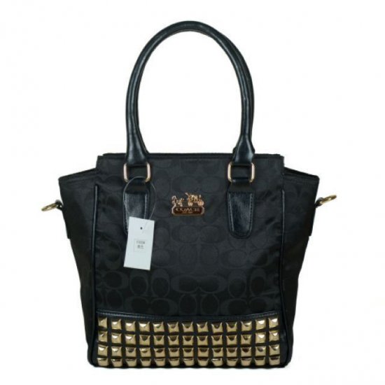 Coach Legacy Tanner In Studded Signature Small Black Crossbody Bags BNP
